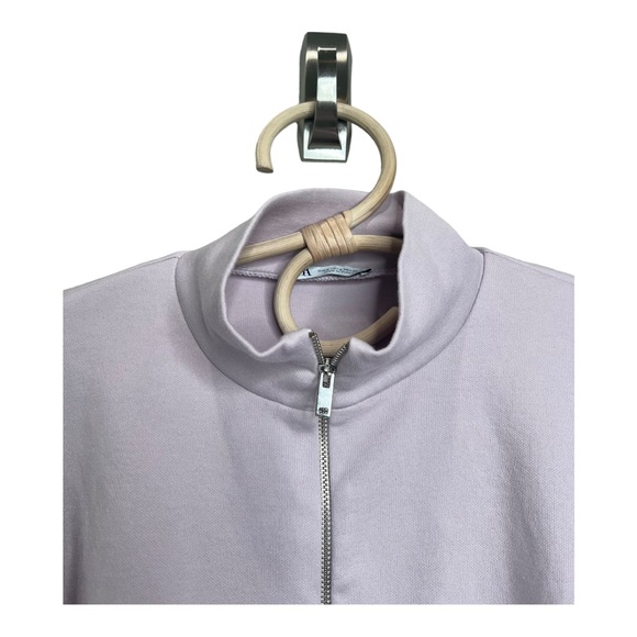 Zara Outerwear Lavender Cropped Full Zipper Front Sweatshirt Size Small - Picture 8 of 13
